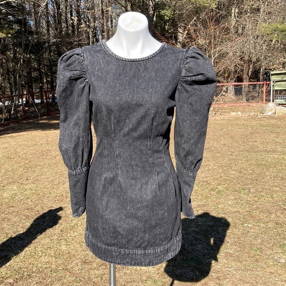 Bershka | Dresses | Bershka All Cotton Denim Factory Faded Black Puff Sleeve Curve Fit Dress Size S | Poshmark Bershka | Dresses | Bershka All Cotton Denim Factory Faded Black Puff Sleeve Curve Fit Dress Size S | Poshmark